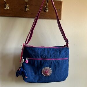 NWT Kipling Navy and Magenta Crossbody Bag
